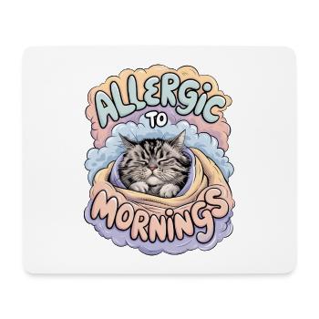 Allergique au matin - Tapis de souris (format paysage) - blanc - Devant