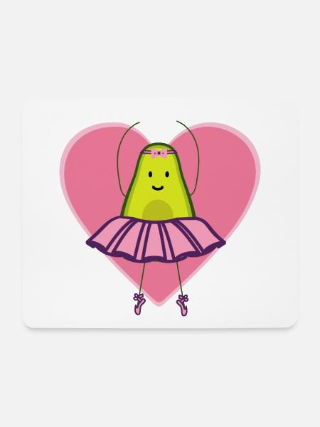 Tanzfreudige Avocado Ballerina - Mousepad (Querformat) - Weiß