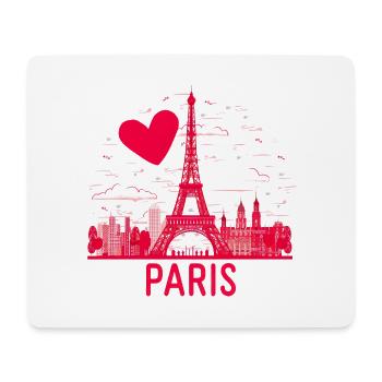 Coeur sur Tour Eiffel Paris Rose - Tapis de souris (format paysage) - blanc - Devant