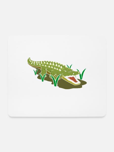 Krokodil - Mousepad (Querformat) - Weiß