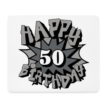 50.Geburtstag,50 Jahre,Airbrush, Happy Birthday(25 - Mousepad (Querformat) - Weiß - Vorne