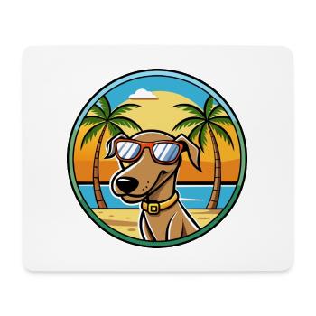 Plott Hound Hund Rasse Cartoon Sonnenbrille Strand - Mousepad (Querformat) - Weiß - Vorne