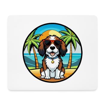 English Springer Spaniel Hunderasse Cartoon Beach - Mousepad (Querformat) - Weiß - Vorne