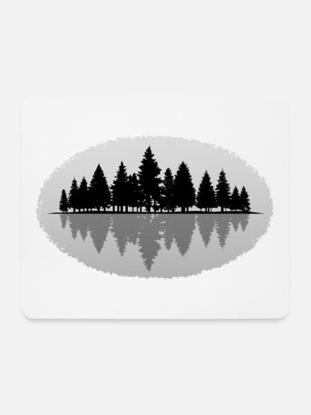 Wald Forest - Mousepad (Querformat) - Weiß