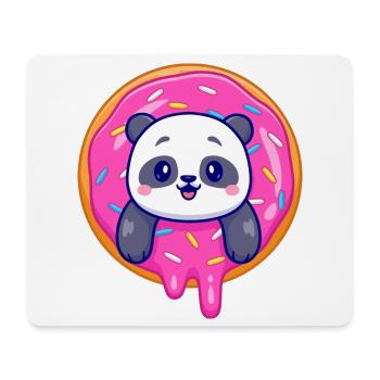 Süßes Pandababy und ein süßer Dounat - Mousepad (Querformat) - Weiß - Vorne