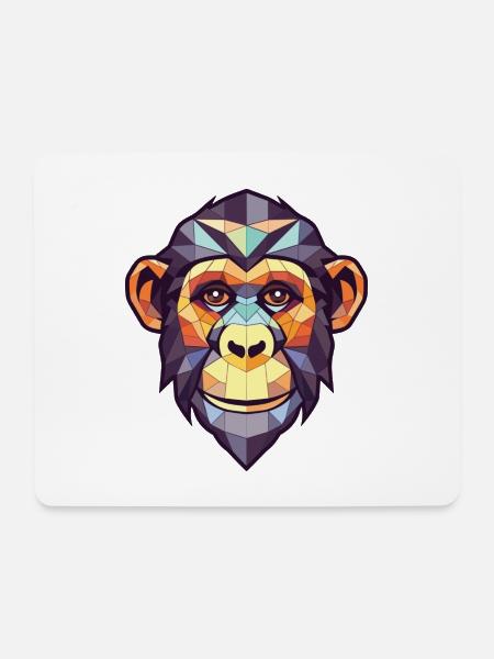 Affe Schimpanse Buntes Aquarell Tier Haustier - Mousepad (Querformat) - Weiß