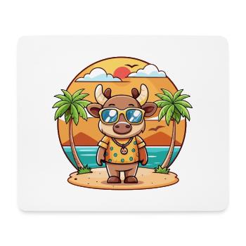 Elch Lustige Cartoon Sommer Strand Sonnenbrille - Mousepad (Querformat) - Weiß - Vorne