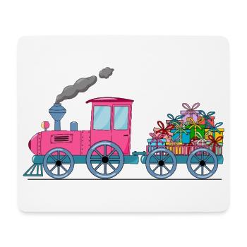 Children's train railway with trailer pink - Mouse Pad (horizontal) - white - Front