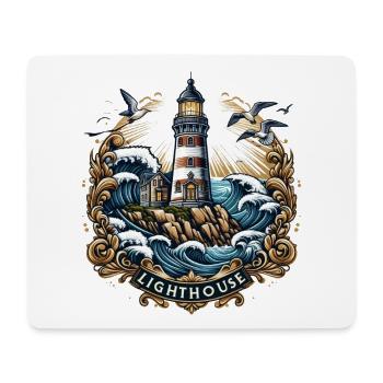 Logo du phare - Tapis de souris (format paysage) - blanc - Devant