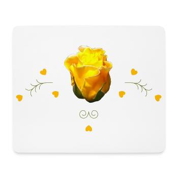 Rosen gelbe Rose - Mousepad (Querformat) - Weiß - Vorne