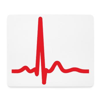 Herzschlag-EKG-Linie Medizinischer Pulswellen-Ikon-Vektor - Mousepad (Querformat) - Weiß - Vorne