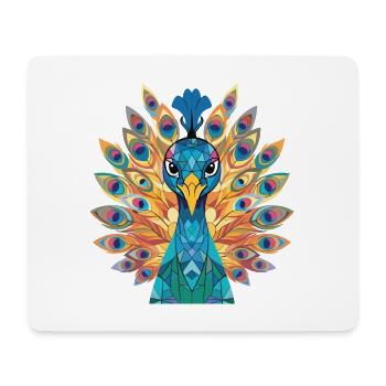 Pfauenbunte Aquarell-Tierillustration - Mousepad (Querformat) - Weiß - Vorne