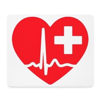 Herzschlag-EKG-Linie Medizinischer Pulswellen-Ikon-Vektor - Mousepad (Querformat) - Weiß - Vorne