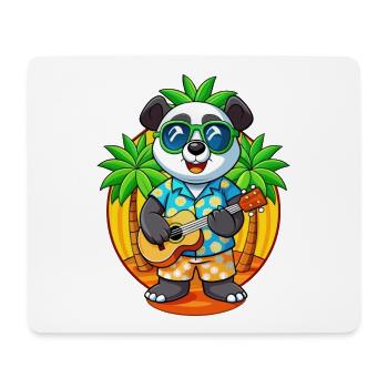 Lustige Panda Sommer Strand Sonnenbrille Hawaiianisch - Mousepad (Querformat) - Weiß - Vorne