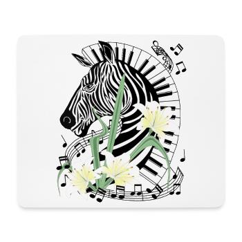 Klavier Zebra Piano Lilien Musik Keyboard Flügel - Mousepad (Querformat) - Weiß - Vorne
