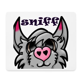 Pelziger Schnüffeln - Mousepad (Querformat) - Weiß - Vorne