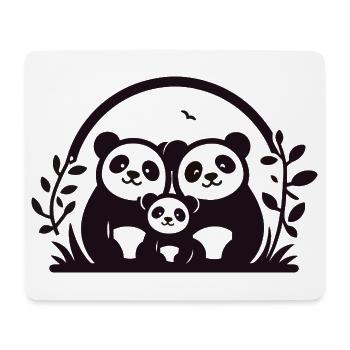 Pandas Family - 2 Eltern, 1 Kind - Mousepad (Querformat) - Weiß - Vorne