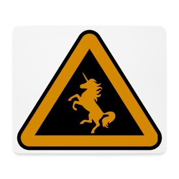Achtung Einhorn, Gefahr - Mousepad (Querformat) - Weiß - Vorne