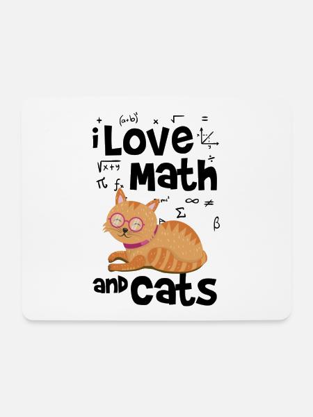 Mathe und Katzen - Mousepad (Querformat) - Weiß