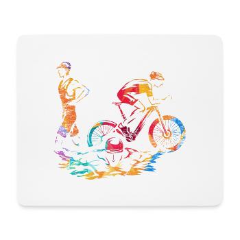 Spritziger Triathlet Radstrecke - Mousepad (Querformat) - Weiß - Vorne