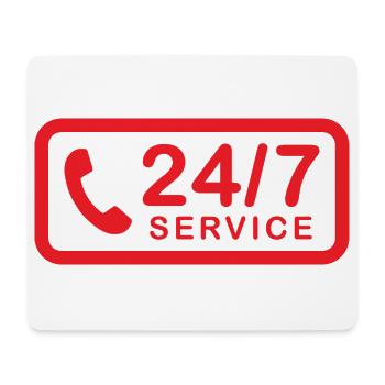 24/7 h Service - Mousepad (Querformat) - Weiß - Vorne
