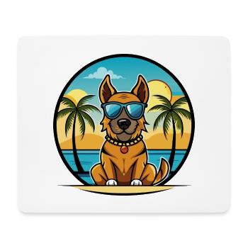 Broholmer Hunderasse Cartoon Sonnenbrille Strand - Mousepad (Querformat) - Weiß - Vorne