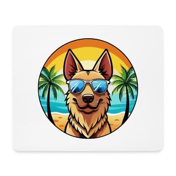 Berger Hollandais Chien Race Dessin Animé Lunettes De Soleil Plage - Tapis de souris (format paysage) - blanc - Devant