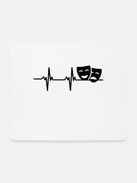 Schauspiel Masken Theater Herzklopfen - Mousepad (Querformat) - Weiß