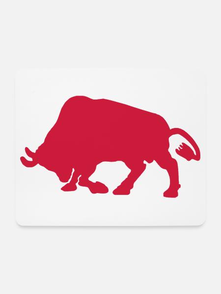 Kampfstier - Mousepad (Querformat) - Weiß