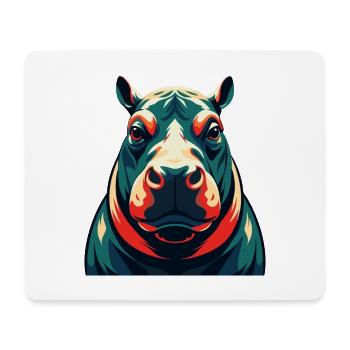Nilpferd Cartoon Figur Buntes Haustier Tier - Mousepad (Querformat) - Weiß - Vorne