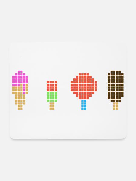 Pixel Eis - Retro Eiscreme - Mousepad (Querformat) - Weiß