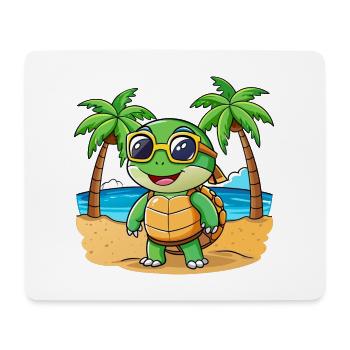 Turtle Funny Cartoon Summer Beach Sunglasses - Mouse Pad (horizontal) - white - Front
