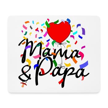 Mama und Papa Konfetti - Mousepad (Querformat) - Weiß - Vorne