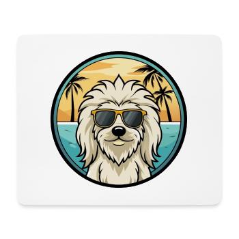 Komondor Hunderasse Cartoon Sonnenbrille Strand - Mousepad (Querformat) - Weiß - Vorne