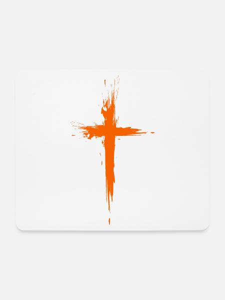 Kreuz Christentum Symbol - Mousepad (Querformat) - Weiß