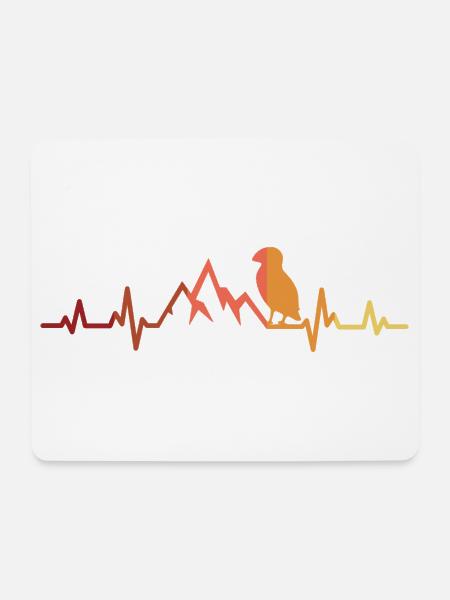 Papageitaucher Herzschlag Puffin Papageientaucher - Mousepad (Querformat) - Weiß