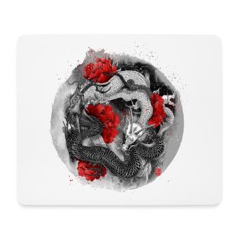 Der Drache, Ryu, ist ein mythisches Wassertier - Mousepad (Querformat) - Weiß - Vorne