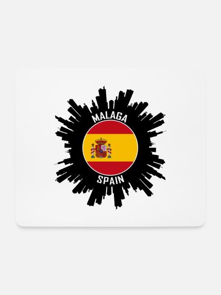 Malaga Skyline Spanien Flagge Reise Souvenir - Mousepad (Querformat) - Weiß