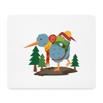 Reiselustiger Kiwivogel Backpacker - Mousepad (Querformat) - Weiß - Vorne
