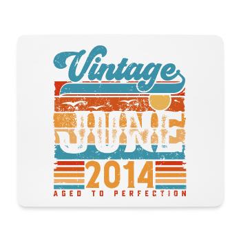 Juni 2014, Vintage-Jubiläumsgeschenk Juni 2014. - Mousepad (Querformat) - Weiß - Vorne