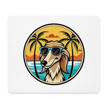 Saluki Dog Breed Cartoon Sunglasses Beach - Mouse Pad (horizontal) - white - Front