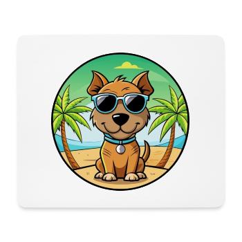 Teddy Roosevelt Terrier Hunderasse Cartoon Strand - Mousepad (Querformat) - Weiß - Vorne