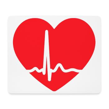 EKG-LEITUNG HERZ - Mousepad (Querformat) - Weiß - Vorne