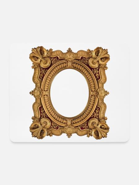Ovaler goldener Bilderrahmen - Mousepad (Querformat) - Weiß