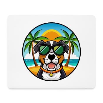 Großer Schweizer Sennenhund Rasse Cartoon Beach - Mousepad (Querformat) - Weiß - Vorne