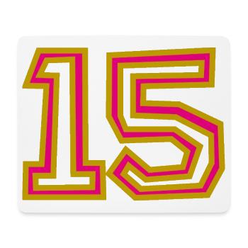 15. 15 ANS. 15e ANNIVERSAIRE. ANNIVERSAIRE 15 ANS. - Tapis de souris (format paysage) - blanc - Devant