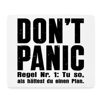 "DON'T PANIC" – The cult shirt - Mouse Pad (horizontal) - white - Front