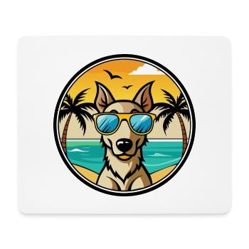 Lurcher Hund Rasse Cartoon Sonnenbrille Strand - Mousepad (Querformat) - Weiß - Vorne