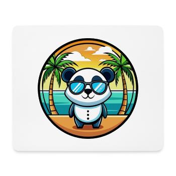 Panda Lustige Cartoon Sommer Strand Sonnenbrille Cool - Mousepad (Querformat) - Weiß - Vorne