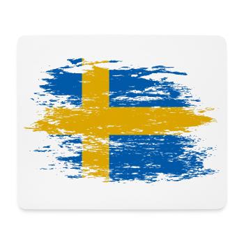 Drapeau de la Suède utilisé - Tapis de souris (format paysage) - blanc - Devant